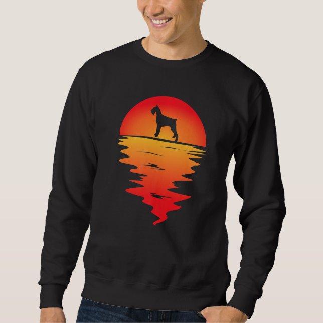 Sunset Giant Schnauzer Dog Sweatshirt (Front)