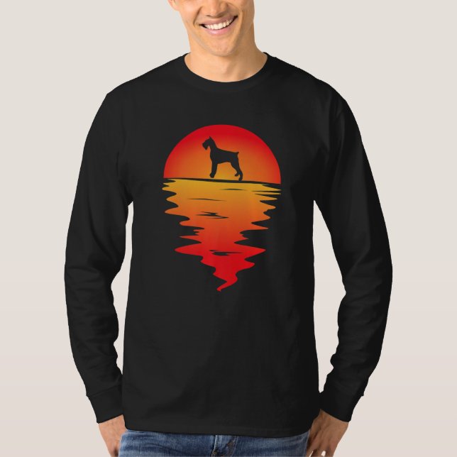 Sunset Giant Schnauzer Dog T-Shirt (Front)