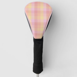Sunset Gingham Check in Pink, Yellow, and Red  Cas Golf Head Cover