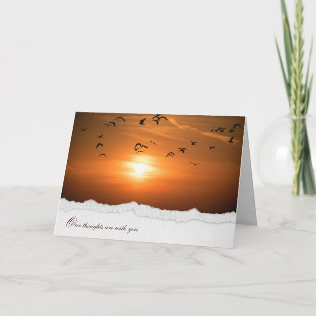 sunset glow with seagulls for sympathy card (Front)