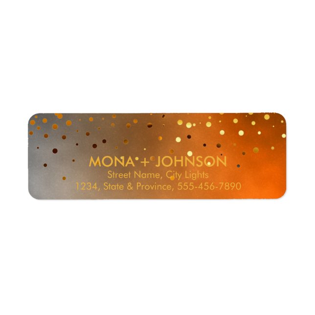 Sunset Gold Glitter Sparkle Confetti Dots Modern (Front)