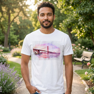 Sunset Golden Gate Bridge Pastel in San Francisco T-Shirt