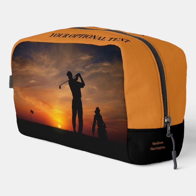 Sunset Golfer custom name Dopp Kit (Right Corner)