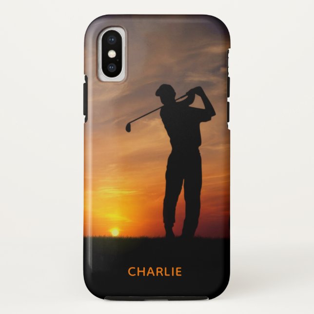 Sunset Golfer custom name phone cases (Back)