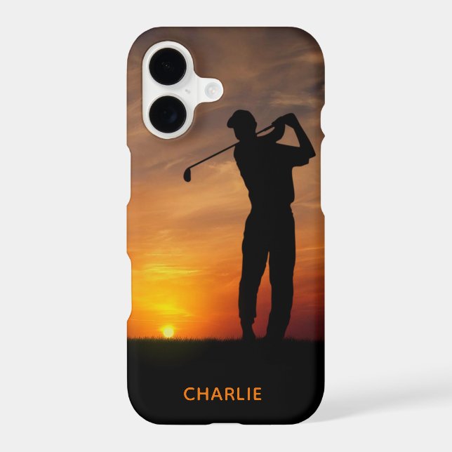 Sunset Golfer custom name phone cases (Back)