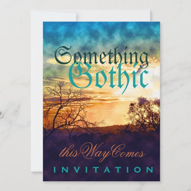 Sunset Gothic Mood Mariage Réception Invitations (Devant)