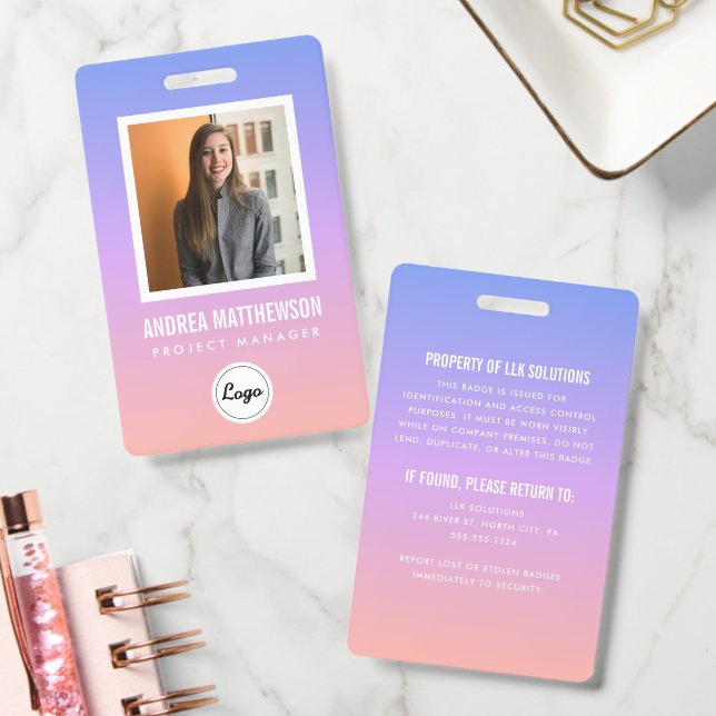 Sunset Gradient Employee  Badge (Office)