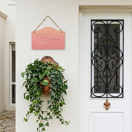 Sunset Gradient Heart Custom Door Sign