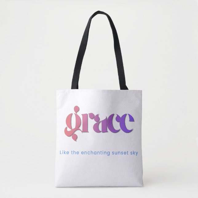 Sunset Gradient Typography Tote Bag (Front)