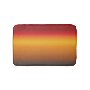 Sunset Gradient Vibrant Red Orange Yellow Ombre Bath Mat
