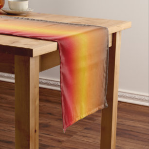 Sunset Gradient Vibrant Red Orange Yellow Ombre Short Table Runner