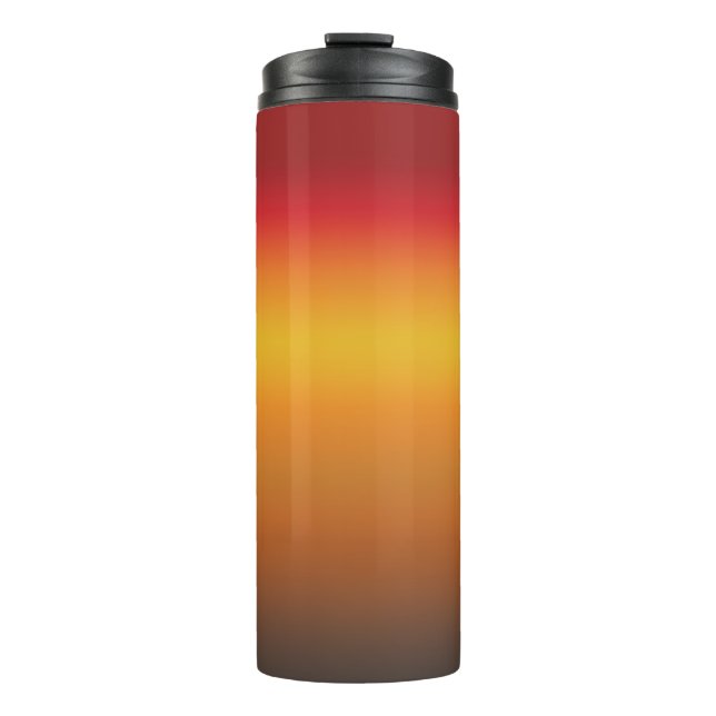 Sunset Gradient Vibrant Red Orange Yellow Ombre Thermal Tumbler (Front)