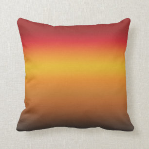 Sunset Gradient Vibrant Red Orange Yellow Ombre Throw Pillow