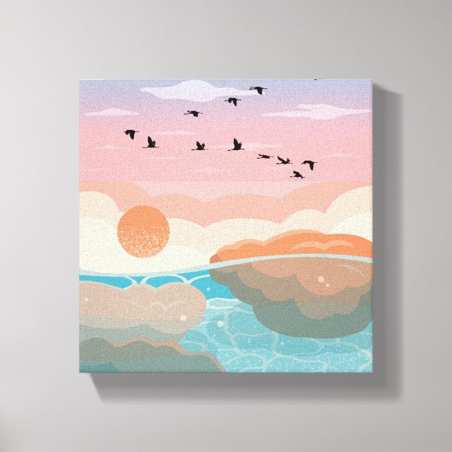 Sunset Gradient Wall Art | Canvas Wrapped Modern  (Front)