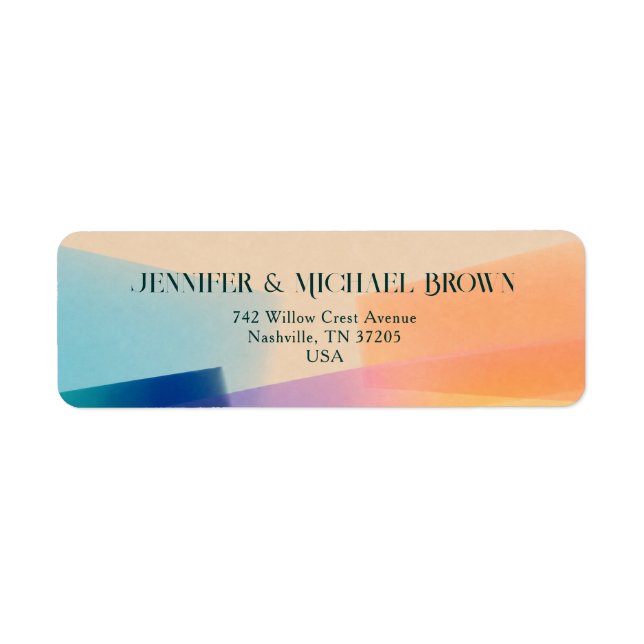 Sunset Gradient Wedding Address Design (Front)