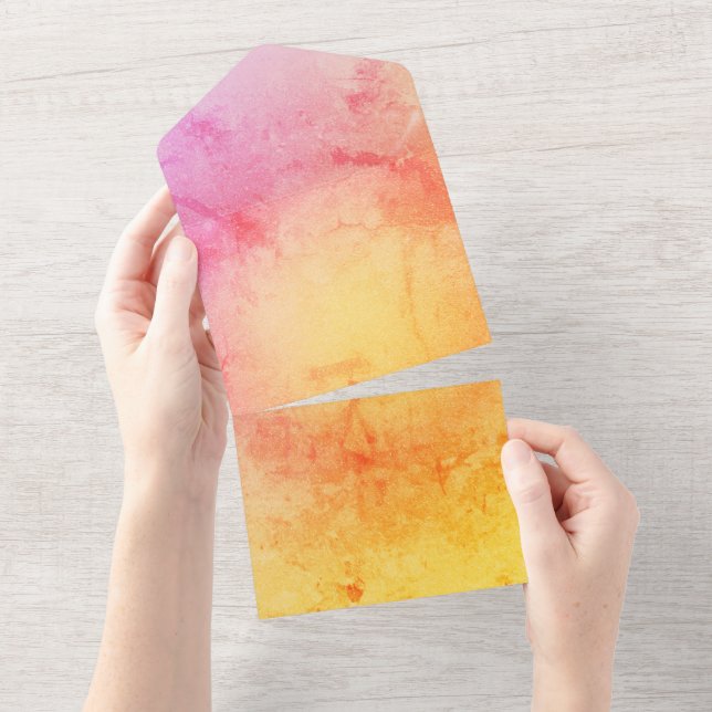 Sunset Gradient Wedding Invitation (Tearaway)