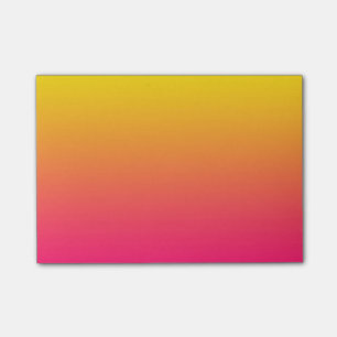 Sunset Gradient Yellow to Deep Pink Colour Ombre Post-it Notes