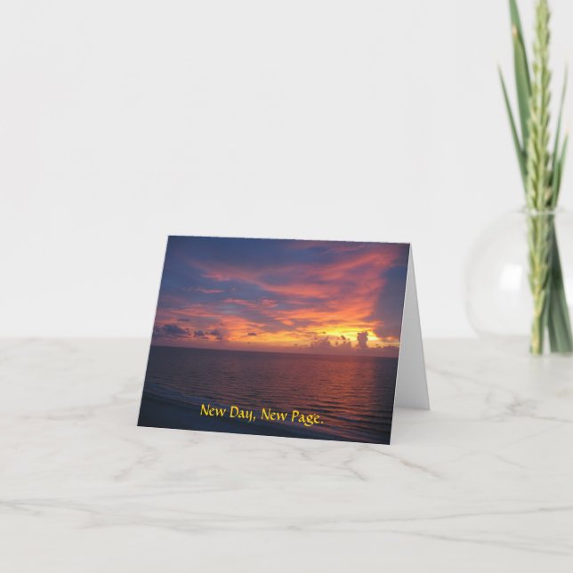 Sunset Greeting Cards-- New Day, New Page. Card (Front)