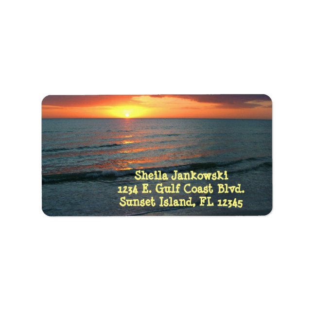 Sunset / Gulf Coast / Calm Water / Orange & Yellow Label (Front)