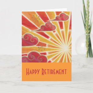 Sunset 'Happy Retirement' card orange