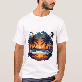 Sunset Hawaii Beach T-Shirt