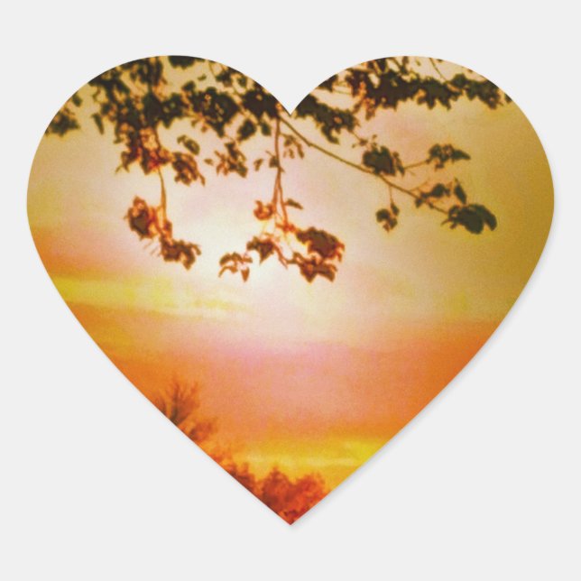 Sunset heart stickers (Front)