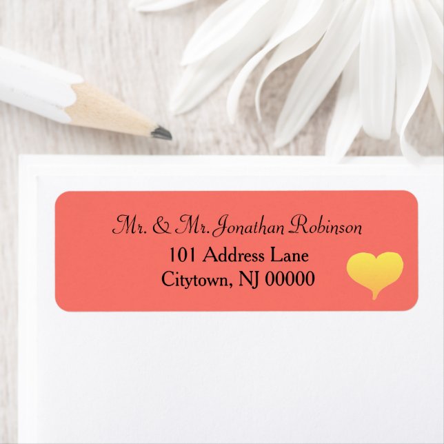Sunset Hearts Coral Wedding  (Insitu)