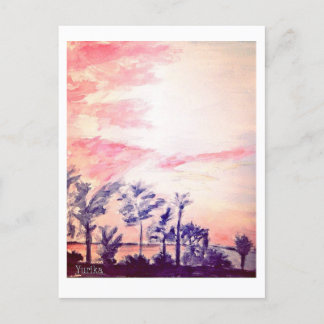sunset holiday postcard