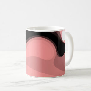 Sunset Horizon: Abstract Pink, Black & White Coffee Mug