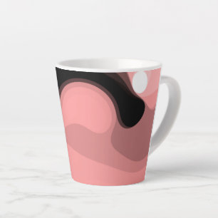 Sunset Horizon: Abstract Pink, Black & White Latte Mug