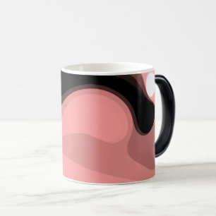 Sunset Horizon: Abstract Pink, Black & White Magic Mug