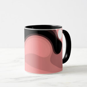 Sunset Horizon: Abstract Pink, Black & White Mug