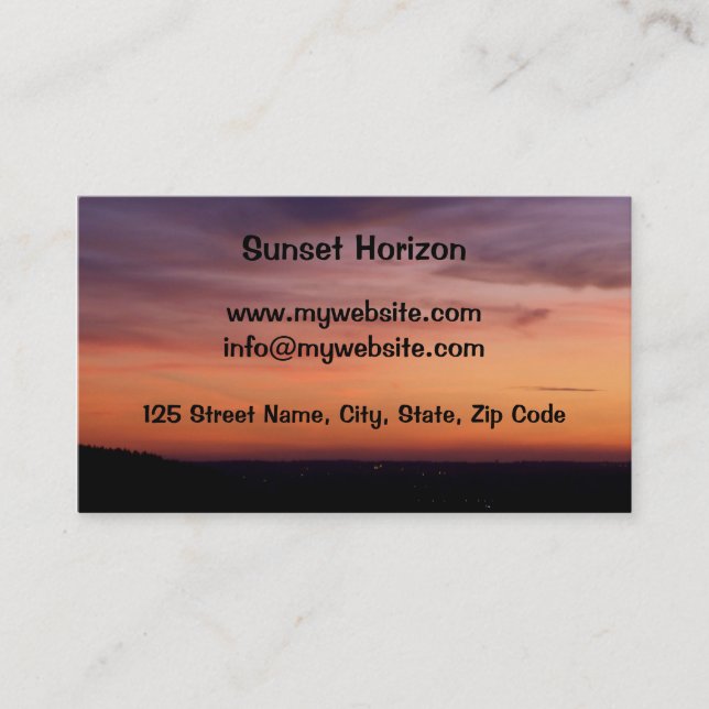 Sunset Horizon Business Card (Front)