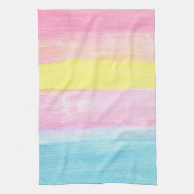 Sunset Horizon Watercolor Abstract  Kitchen Towel (Vertical)