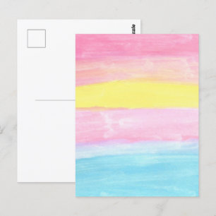 Sunset Horizon Watercolor Abstract  Postcard