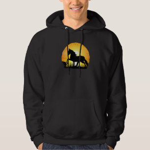 Sunset Horse Breed Silhouette  Haflinger Horse Hoodie