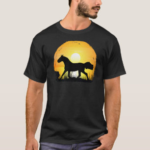 Sunset Horse Breed Silhouette Holsteiner Horse T-Shirt