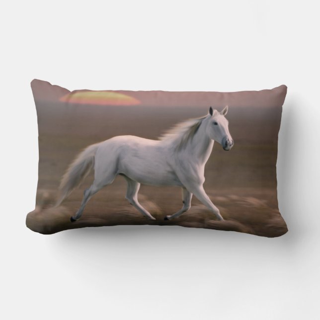 Sunset Horse Lumbar Pillow (Front)