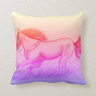Sunset Horse Pilow Throw Pillow