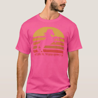 Sunset Horse Riding Boy Girl Funny T-Shirt