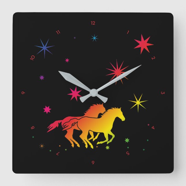 Sunset Horse Wall Clock (Front)