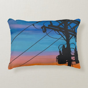 'Sunset Hum' Painting on a Accent Pillow