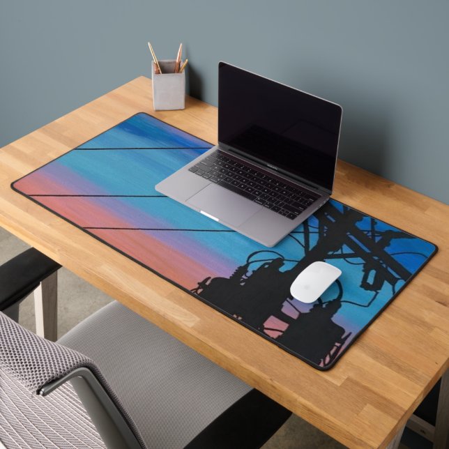 'Sunset Hum' Painting on a  Desk Mat (Office 2)