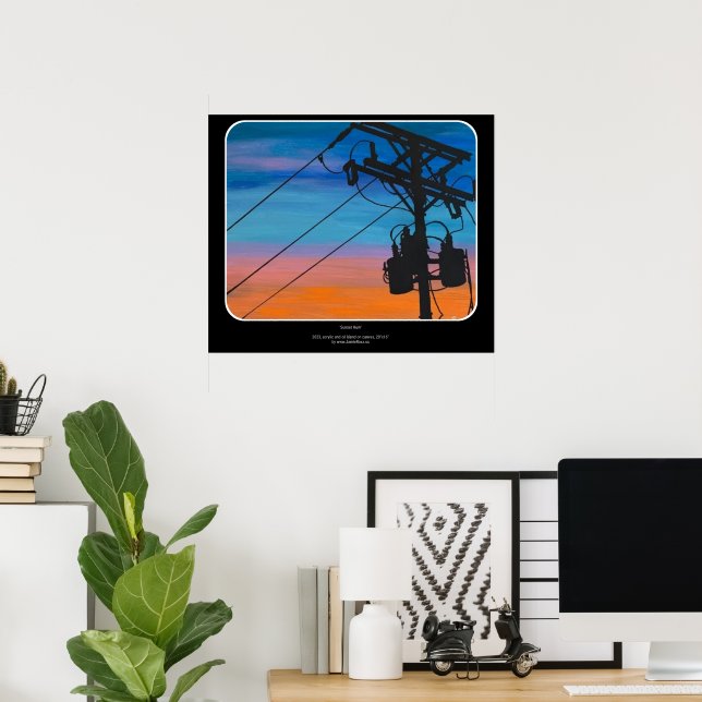 'Sunset Hum' Painting on a  Poster (Home Office)