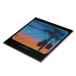 'Sunset Hum' Painting on a Tile