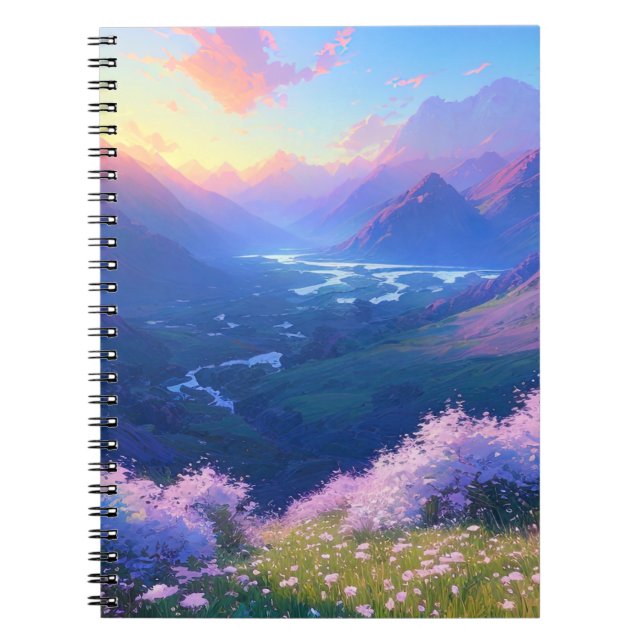 Sunset Illumination in the Charming Valley Notebook (Front)