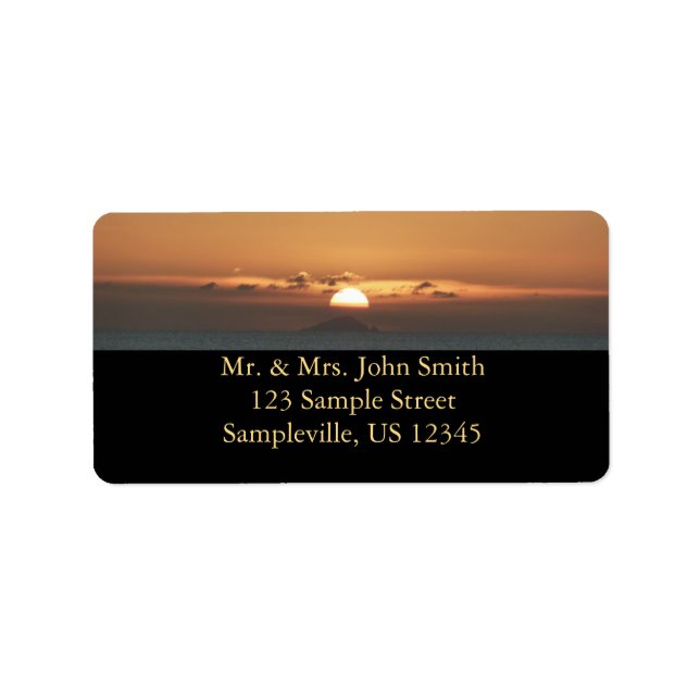 Sunset in Antigua I Seascape Photography Label (Front)