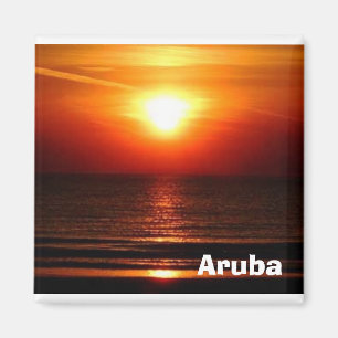 sunset in Aruba Magnet