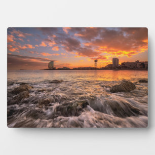 Sunset In Barcelona Plaque