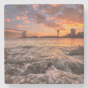 Sunset In Barcelona Stone Coaster